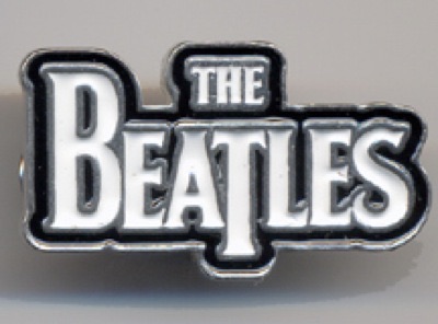 THE BEATLES WHITE LOGO PIN - Click Image to Close