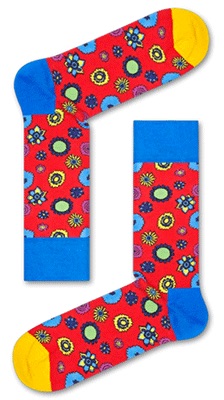 MEN'S FLOWER POWER "HAPPY SOCKS" - Click Image to Close