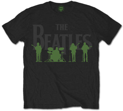 THE BEATLES LOGO WITH GREEN SHADOW T-SHIRT - Click Image to Close