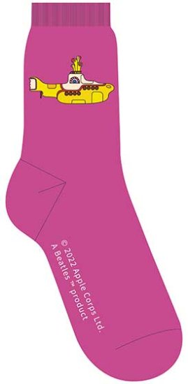 PINK YELLOW SUBMARINE LADIES SOCKS - Click Image to Close