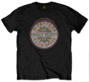 BEATLES SGT. PEPPER "3D DRUM" BLACK T