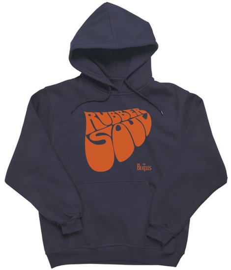 BEATLES RUBBER SOUL LOGO NAVY HOODIE - Click Image to Close