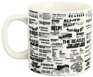 BEATLES SINGLES COLLECTION B/W 20 OZ CERAMIC MUG - Last 2