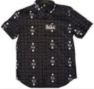 BEATLES DRUMS & APPLES BLACK S/S BUTTON-DOWN SHIRT