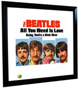BEATLES ALL YOU NEED IS LOVE (US) LITHOGRAPH - FRAMED