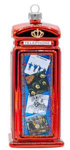 BEATLES PHONE BOOTH GLASS ORNAMENT