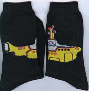 YELLOW SUBMARINE BLACK WOMEN'S SOCKS