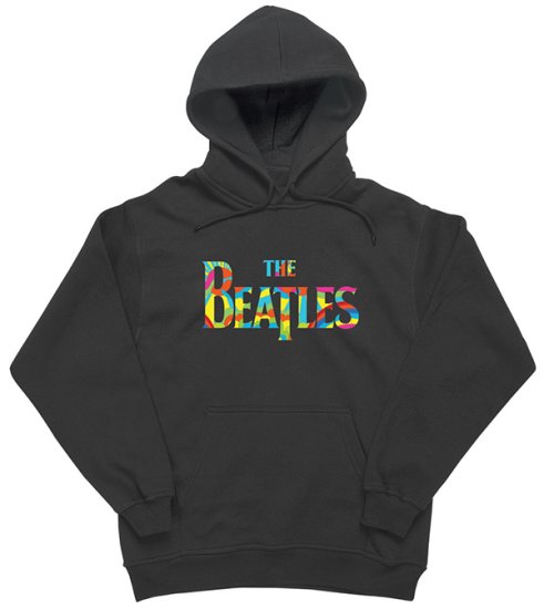 BEATLES RAINBOW LOGO BLACK HOODIE - Click Image to Close