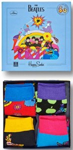CHILD YELLOW SUB COLLECTOR'S BOX 4 PK "HAPPY SOCKS" 2-3 YR