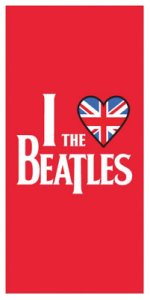RED I LOVE THE BEATLES TOWEL