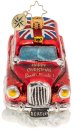 HAPPY XMAS HACKNEY CAB GLASS ORNAMENT -Last Two