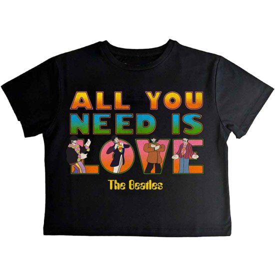 LADIES ALL YOU NEED IS LOVE CROP TEE -XXLARGE - Click Image to Close