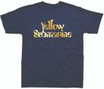 YELLOW SUBMARINE GOLD LETTERING ON A BLUE TEE