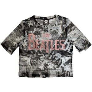 MICRO MESH LADIES DROP T LOGO w/ALL OVER PRINT CROP TOP