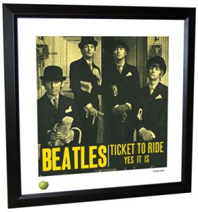 BEATLES TICKET TO RIDE LITHOGRAPH - FRAMED