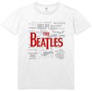 BEATLES SONG TITLES & LOGOS WHITE TEE - MED - Last One