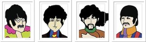 YELLOW SUBMARINE "WHITE FRAMES" - SET OF 4