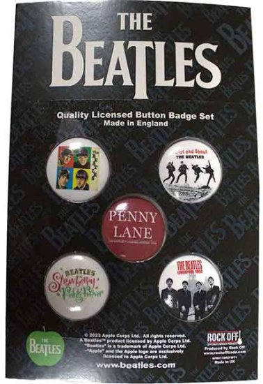 SET OF 5 VARIOUS BEATLES LIVERPOOL PINS - Click Image to Close