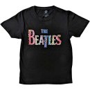 BEATLES FLOWER LOGO BLACK TEE