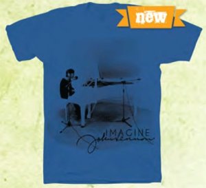 IMAGINE JOHN AT THE PIANO BLUE TEE