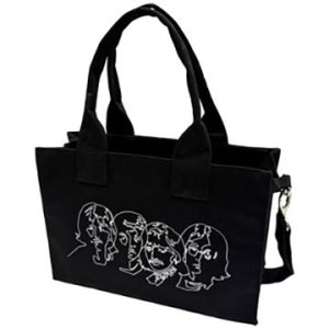 WHITE ALBUM FACES & APPLE LOGO COTTON TOTE BAG