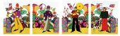 YELLOW SUBMARINE "LOVE FLOWERS" CANVAS - SET OF 4