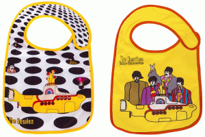 SET OF 2 YELLOW SUBMARINE BIBS