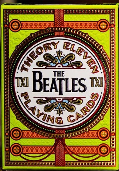 BEATLES PREMIUM PLAYING CARDS - GREEN - Click Image to Close