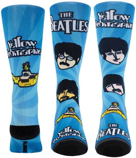 YELLOW SUB PSYCHEDELIC FACES SOCKS - Click Image to Close