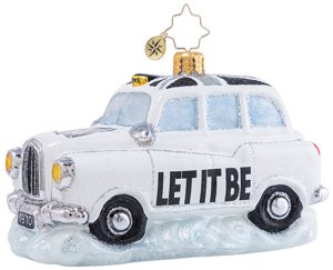 BEATLES LET IT BE TAXI GLASS ORNAMENT - Last One