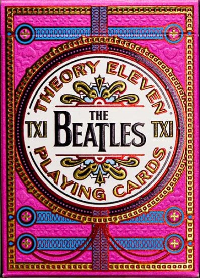 BEATLES PREMIUM PLAYING CARDS - PINK - Click Image to Close