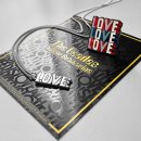 LOVE, LOVE, LOVE VERTICAL NECKLACE & PIN SET