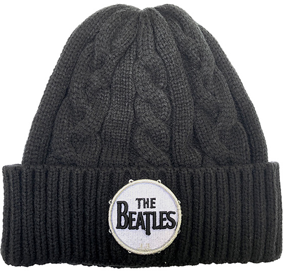 BEATLES DRUM LOGO CABLE KNIT BEANIE - Click Image to Close