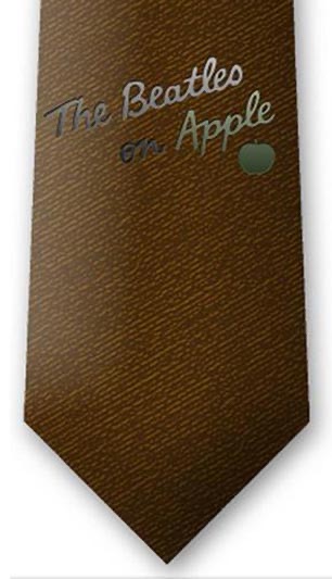 BROWNISH BEATLES ON APPLE SILK TIE - Click Image to Close