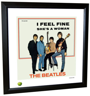 BEATLES I FEEL FINE LITHOGRAPH - FRAMED - Click Image to Close