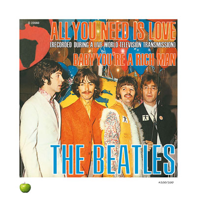 BEATLES ALL YOU NEED IS LOVE LITHOGRAPH - UNFRAMED - Click Image to Close