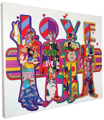 YELLOW SUBMARINE "PSYCHEDELIC LOVE" GICLEE CANVAS - Click Image to Close