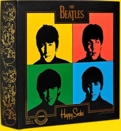 MEN'S THE BEATLES 4-PACK GIFT SET "HAPPY SOCKS" - Last One - Click Image to Close
