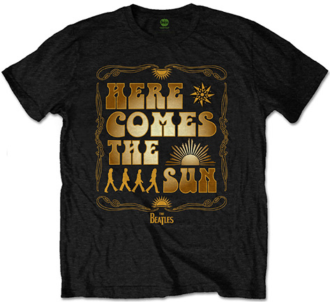 BEATLES HERE COMES THE SUN BLACK TEE - Click Image to Close