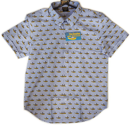 YELLOW SUBMARINE BLUE S/S BUTTON-DOWN SHIRT - Click Image to Close