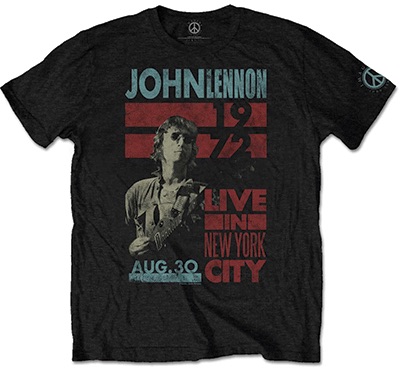 JOHN LENNON LIVE IN NYC BLACK TEE - Click Image to Close