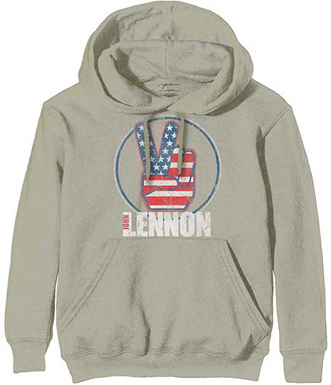 JOHN LENNON UNISEX PEACE SIGN HOODIE - Click Image to Close