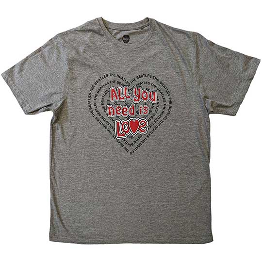 ALL YOU NEED IS LOVE GREY TEE - Click Image to Close