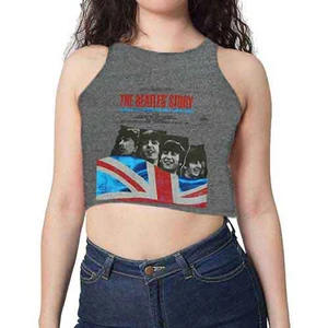 LADIES BEATLES STORY SLEEVELESS CROPPED TANK - XL