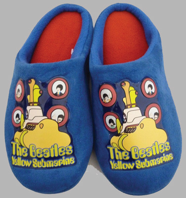 BEATLES YELLOW SUBMARINE MEN'S SLIPPERS - 7-8 - Click Image to Close