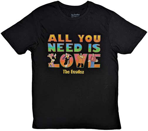 ALL YOU NEED IS LOVE BLACK TEE - Click Image to Close