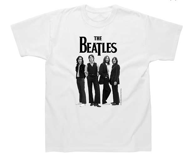 BEATLES ICONIC STANCE WHITE TEE - Click Image to Close