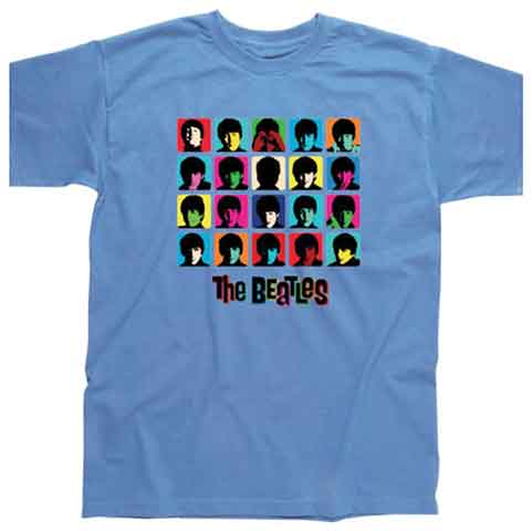 HARD DAY'S NIGHT MULTI COLOR IMAGE BLUE TEE - Click Image to Close