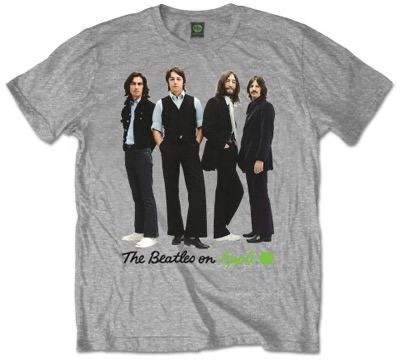 ICONIC BEATLES ON APPLE GRAY T-SHIRT - Click Image to Close