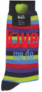 LOVE ME DO STRIPED MEN'S SOCKS - Click Image to Close